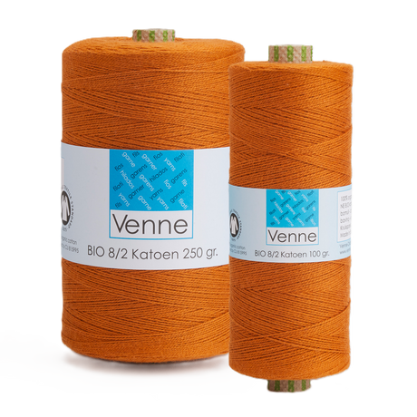 Venne organic 8/2 cotton on 250 gram and 100 gram cones