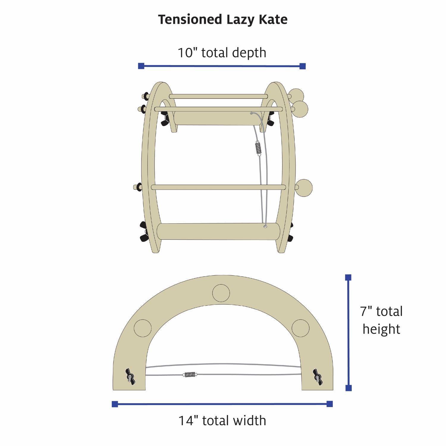 tensioned lazy kate dimensions