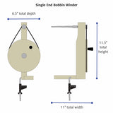 Single End Bobbin Winder dimensions